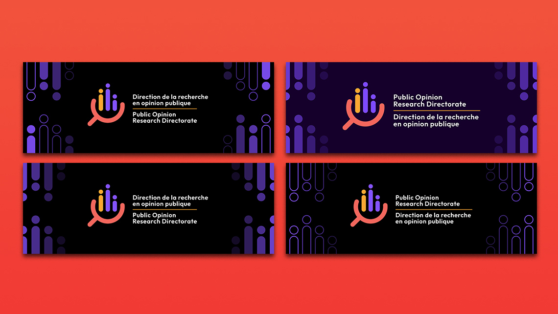 Four background variations for the PORD DROP logo on dark backgrounds with purple and blue abstract patterns.